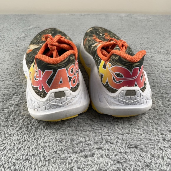 Hoka One One Clayton Shoes Womens 7.5 Orange Floral Running Sneakers Kona 2016 - Picture 6 of 11